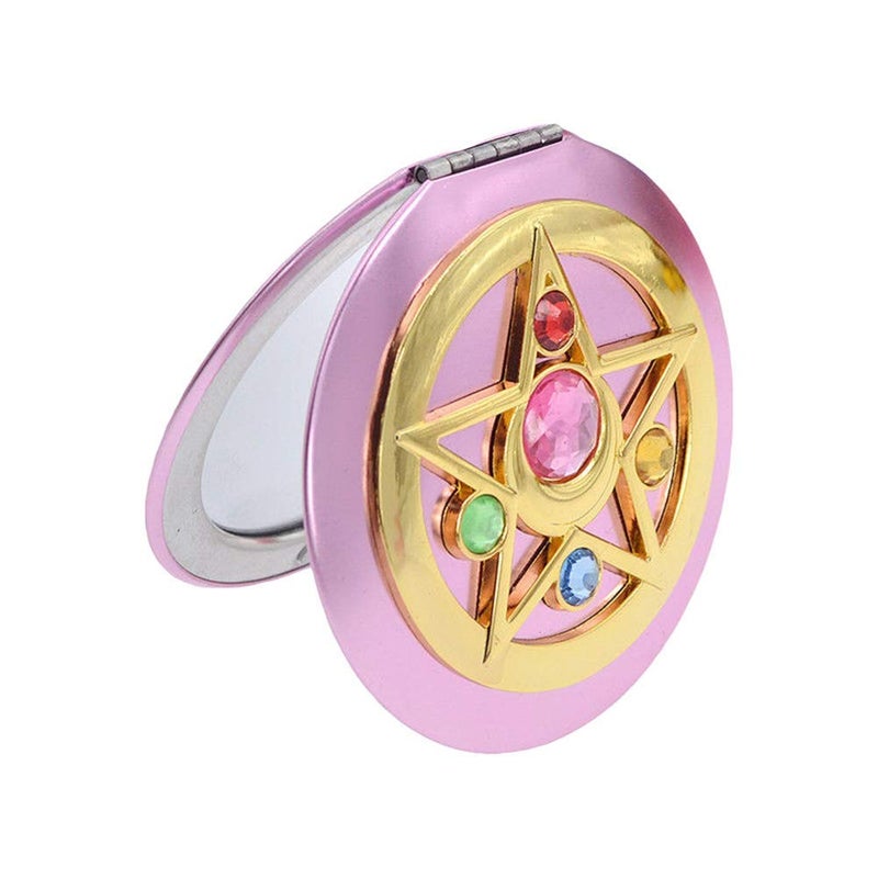 SHOWLOUE Makeup Compact Mirrors, Personal Makeup Mirror Portable Travel Handheld Foldable Double Sided Mirror - Image 2